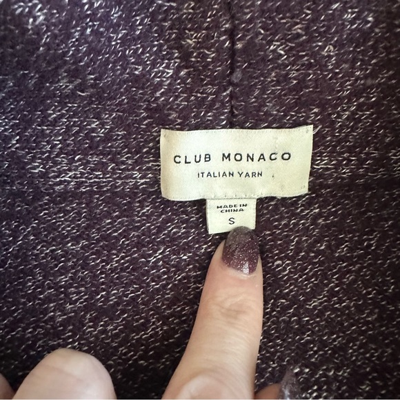 Club Monaco Marled Purple Wool Cardigan Sweater - Picture 3 of 6